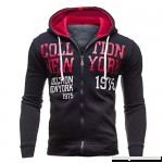 AMOFINY Men's Tops Autumn and Winter Hooded Zipper Sweater Trend Blouse Red B07P951SP2